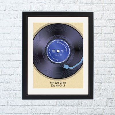 (image for) Personalised Retro Vinyl Black Poster Frame