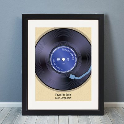 (image for) Personalised Retro Vinyl Black Poster Frame