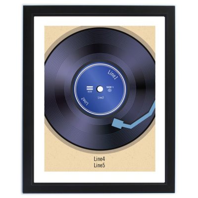 (image for) Personalised Retro Vinyl Black Poster Frame