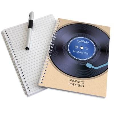 (image for) Personalised Retro Vinyl A5 Notebook