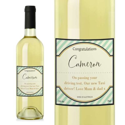 (image for) Personalised Green Stripe White Wine