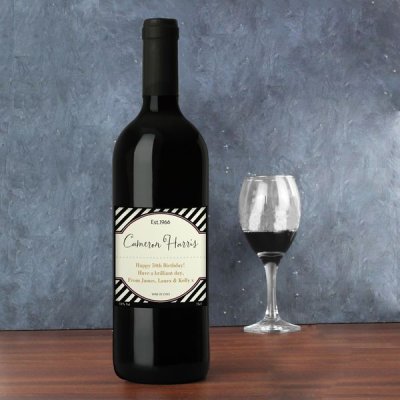 (image for) Personalised Black Stripe Red Wine