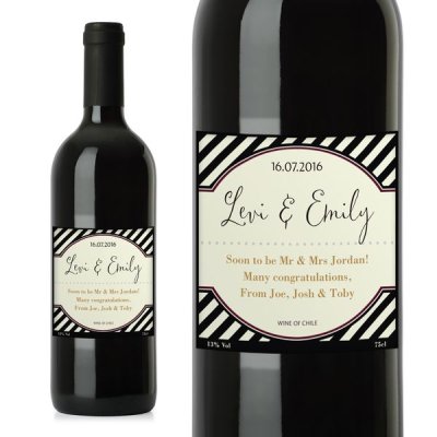 (image for) Personalised Black Stripe Red Wine