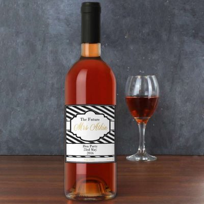 (image for) Personalised Art Deco Striped Rose Wine