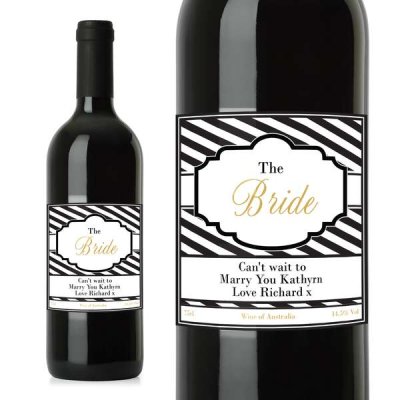 (image for) Personalised Art Deco Striped Red Wine