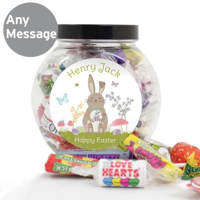 (image for) Personalised Easter Meadow Bunny Sweets Jar