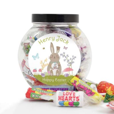 (image for) Personalised Easter Meadow Bunny Sweets Jar