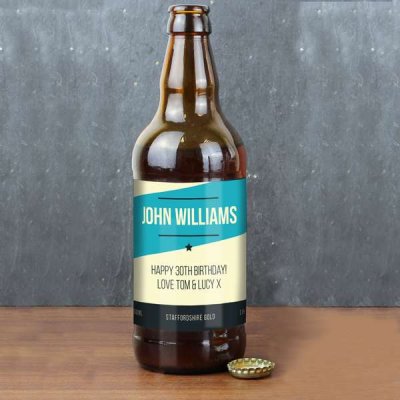 (image for) Personalised Blue Stripe Craft Beer