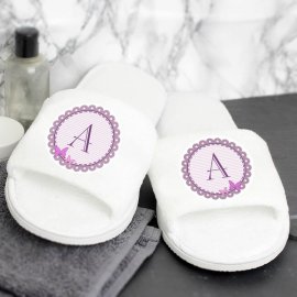 (image for) Personalised Butterfly Initial Velour Slippers