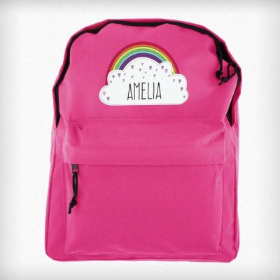 (image for) Personalised Rainbow Pink Backpack