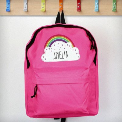 (image for) Personalised Rainbow Pink Backpack