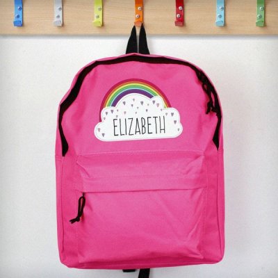 (image for) Personalised Rainbow Pink Backpack