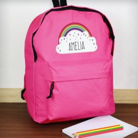 (image for) Personalised Rainbow Pink Backpack