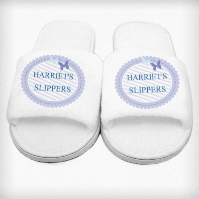 (image for) Personalised Butterfly Velour Slippers