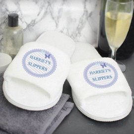 (image for) Personalised Butterfly Velour Slippers