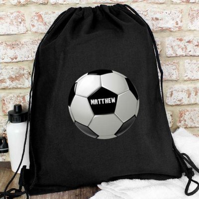 (image for) Personalised Football Black Swim & Kit Bag