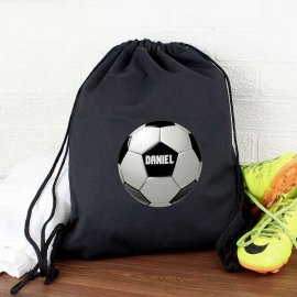 (image for) Personalised Football Black Swim & Kit Bag