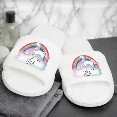 (image for) Personalised Unicorn Velour Slippers