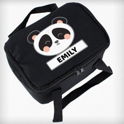 (image for) Personalised Panda Black Lunch Bag