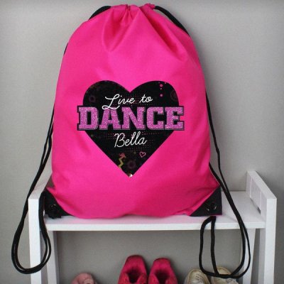 (image for) Personalised 'Live to Dance' Pink Kit Bag