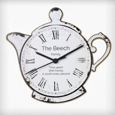 (image for) Personalised Teapot Shape Wooden Clock