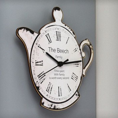 (image for) Personalised Teapot Shape Wooden Clock