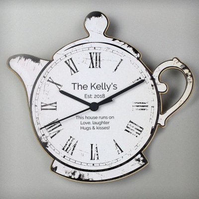 (image for) Personalised Teapot Shape Wooden Clock