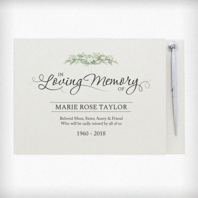 (image for) Personalised In Loving Memory Guest Book & Pen