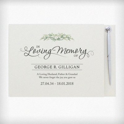 (image for) Personalised In Loving Memory Guest Book & Pen