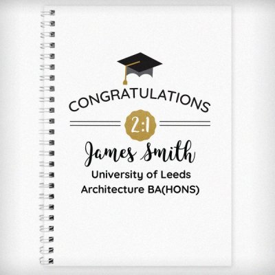 (image for) Personalised Graduation Hardback A5 Notebook