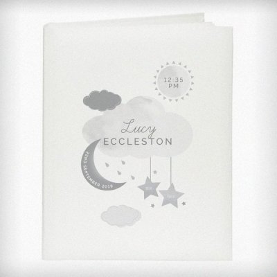 (image for) Personalised New Baby Moon & Stars Album with Sleeves