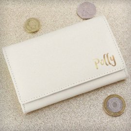 (image for) Personalised Gold Name Cream Purse