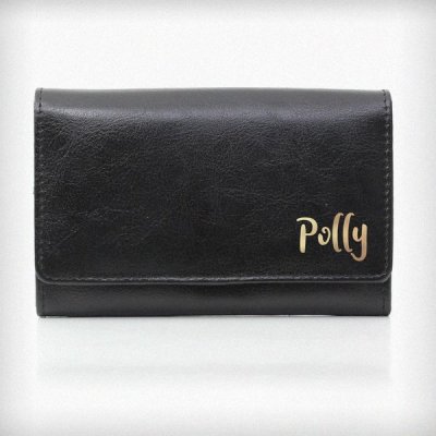 (image for) Personalised Gold Name Black Purse