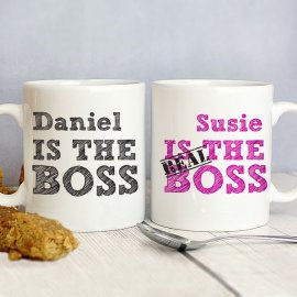 (image for) Personalised The Real Boss Mug Set