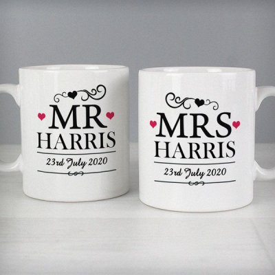 (image for) Personalised Mr & Mrs Mug Set