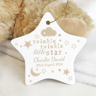 (image for) Personalised Twinkle Twinkle Ceramic Star Decoration