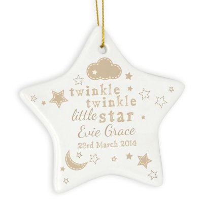 (image for) Personalised Twinkle Twinkle Ceramic Star Decoration