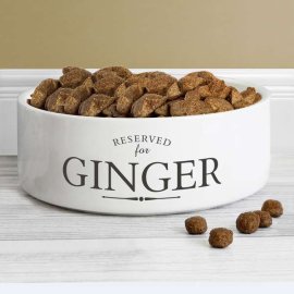 (image for) Personalised Reserved For 14cm Medium White Pet Bowl