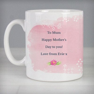 (image for) Personalised Floral Watercolour Mug