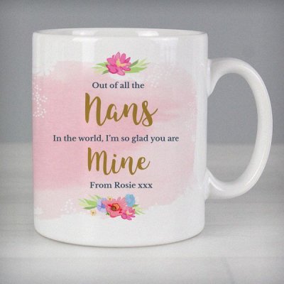 (image for) Personalised Floral Watercolour Mug