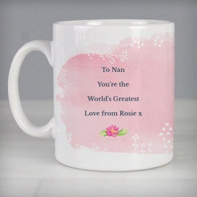 (image for) Personalised Floral Watercolour Mug