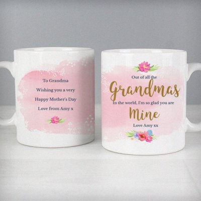 (image for) Personalised Floral Watercolour Mug