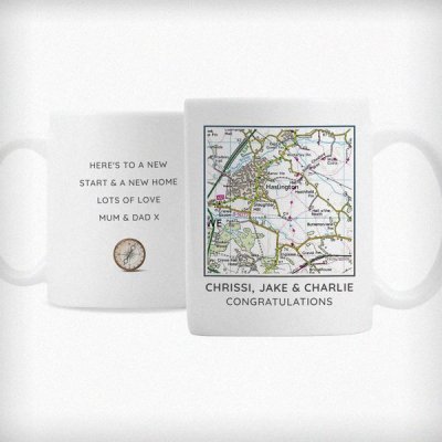 (image for) Personalised Present Day Map Compass Mug