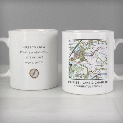 (image for) Personalised Present Day Map Compass Mug