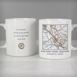 (image for) Personalised Present Day Map Compass Mug