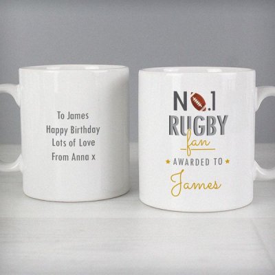 (image for) Personalised No.1 Rugby Fan Mug