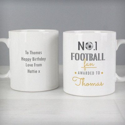 (image for) Personalised No.1 Football Fan Mug