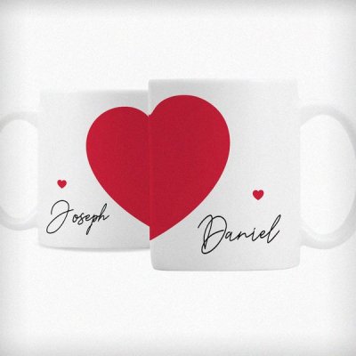 (image for) Personalised Two Hearts Mug Set