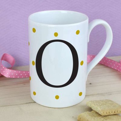 (image for) Personalised Monogram Gold Spot Slim Mug