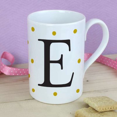 (image for) Personalised Monogram Gold Spot Slim Mug